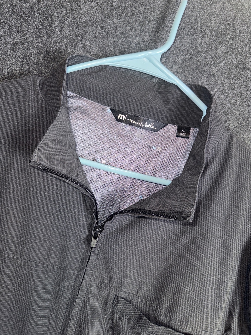 TravisMathew Mens Full‎ Zip Jacket Grey Performance Golf Windbreaker XL